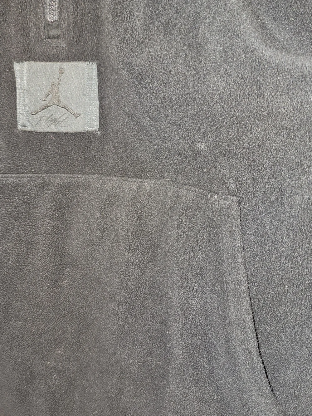Jordan Half Zip Fleece Pullover Hoodie Men's 3XL Black Mock Neck Logo Pockets